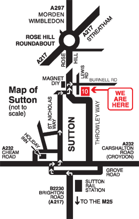 Map of Sutton area